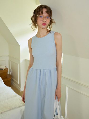 Sleeveless Long Dress_Blue - SALON DE YOHN - Modalova