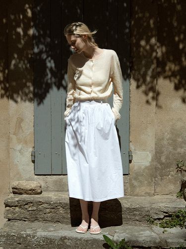 Cotton Flare Skirt_White - FOLNUA - Modalova