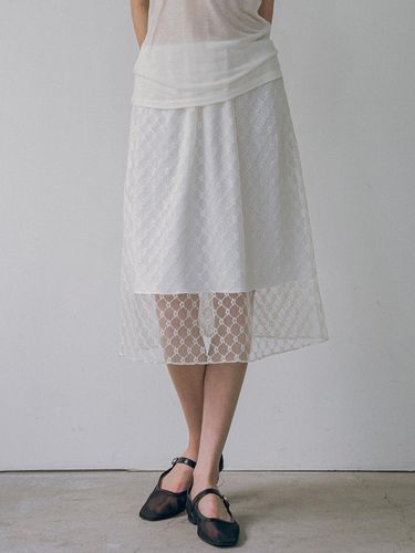 Banding Lace Skirt - vanone atelier - Modalova