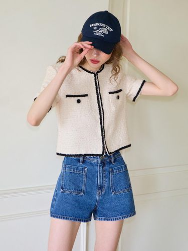 Pocket Denim Shorts_Blue - SALON DE YOHN - Modalova