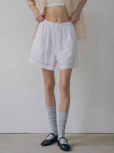 Banding Nylon Shorts (White) - vanone atelier - Modalova