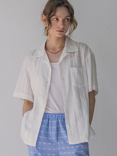 Sheer Check Short Sleeve Shirt () - vanone atelier - Modalova