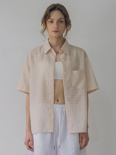 Sheer Check Short Sleeve Shirt - vanone atelier - Modalova