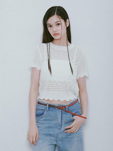 Punching Knit Top_White - RAIVE - Modalova