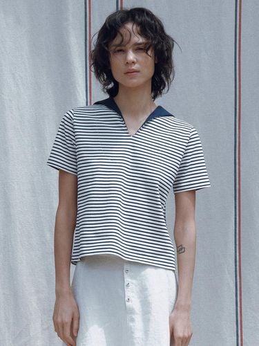 Via Stripe Collar T-shirt - VIA PLAIN - Modalova