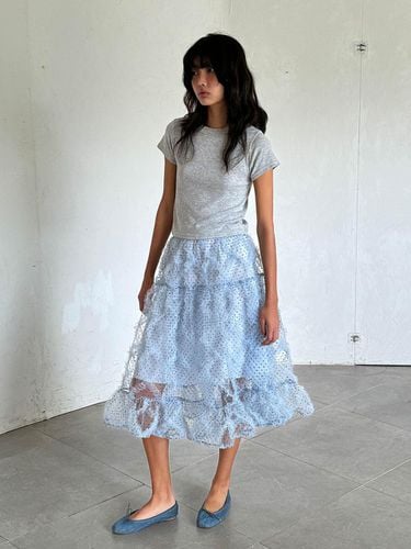 Polka Dot Frill Skirt_Blue - HOKUSPOKUS - Modalova