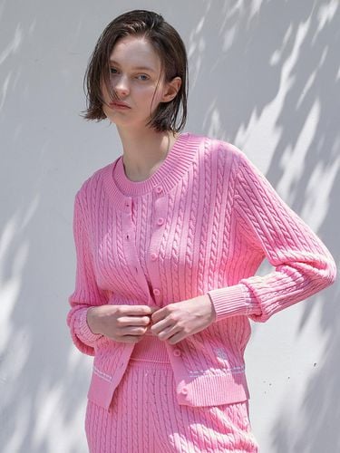 Twisted Knit Cardigan - Pink - Studio & Parc - Modalova