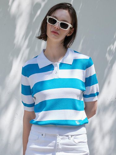 Collar Stripe Knit - Blue - Studio & Parc - Modalova