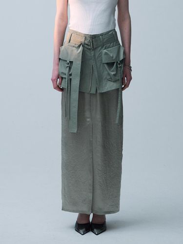 Cargo Wrap Soft Skirt_Khaki - ellonarc - Modalova