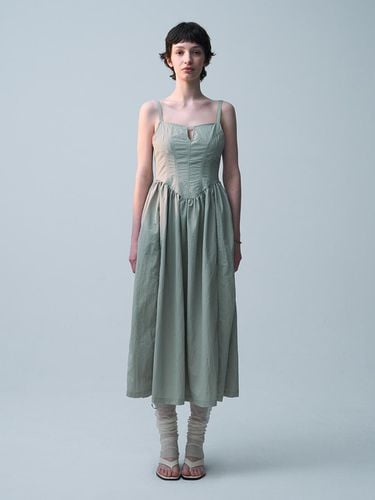 Nylon Corset Dress_Light Khaki - ellonarc - Modalova