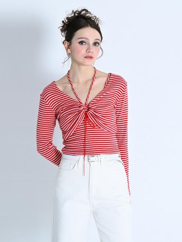 HALTER NECK TOP & BOLERO SET-UP RED MBDSTO002RD - MAKE A TOAST - Modalova