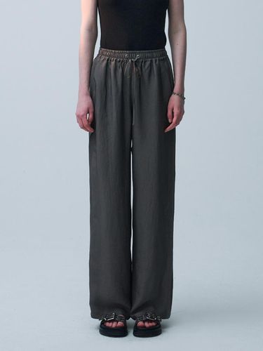 Satin Wide Pants_Khaki - ellonarc - Modalova