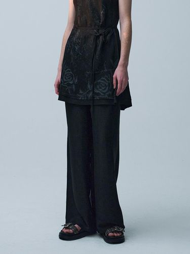 Satin Wide Pants_Black - ellonarc - Modalova