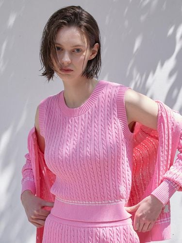 Twisted Knit Sleeveless Top - Pink - Studio & Parc - Modalova