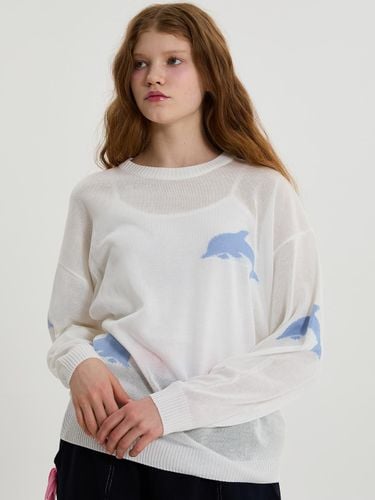 See Through Crewneck Knit Top - WAIKEI - Modalova