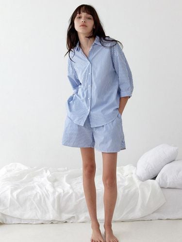 Cozy Stripe Women's Pajama Set_Blue - KOZNOK - Modalova