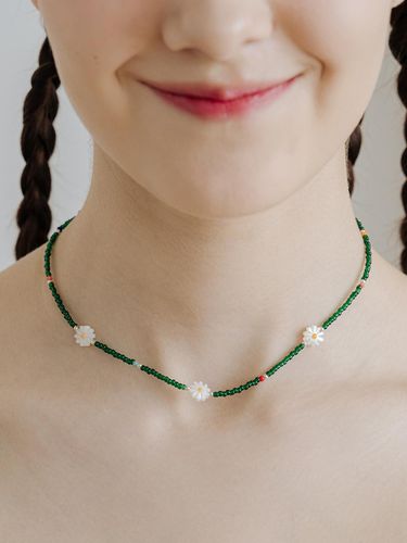 Daisy Green Beads Necklace - SCALETTO - Modalova