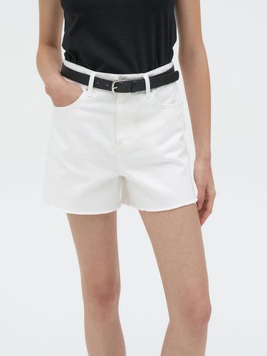 Cutting Short Denim Pants_White - Lamerei - Modalova