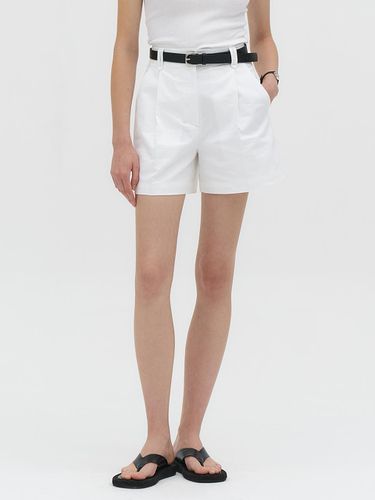 One Tuck Cotton Half Pants_White - Lamerei - Modalova