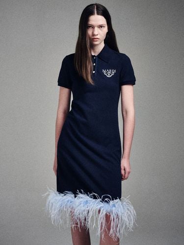 Ostrich Midi Piquet Dress_Navy - MARDI MERCREDI - Modalova