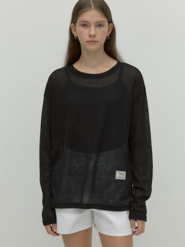 Long Sleeve Skashi Knit Top_Black - DEPOUND - Modalova