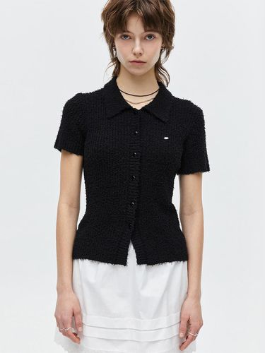 BOUCLE SUMMER KNIT CARDIGAN_BLACK - FALLETT - Modalova