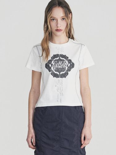 FLOWER PRINT SHORT SLEEVE_WHITE - FALLETT - Modalova