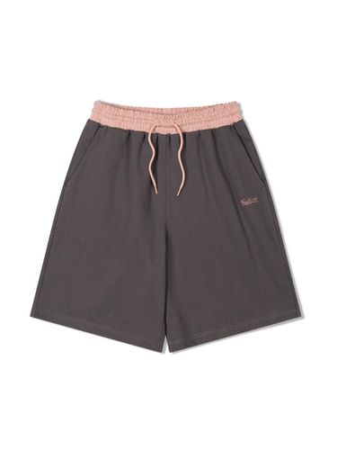 COLOR-BLOCK SWEAT SHORTS_CHARCOAL - FALLETT - Modalova