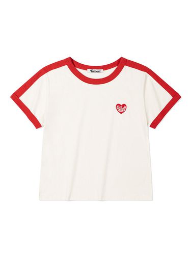 HEART EMBLEM RINGER SHORT SLEEVE_RED - FALLETT - Modalova