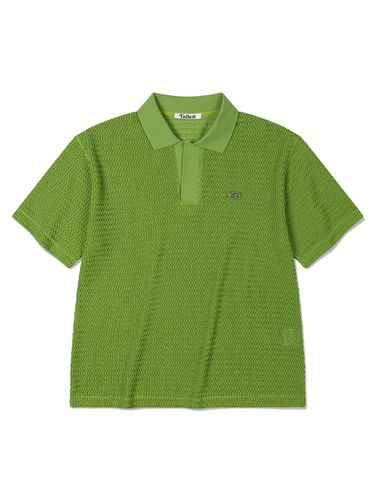 SHORT SLEEVE COLLAR KNIT_GREEN - FALLETT - Modalova