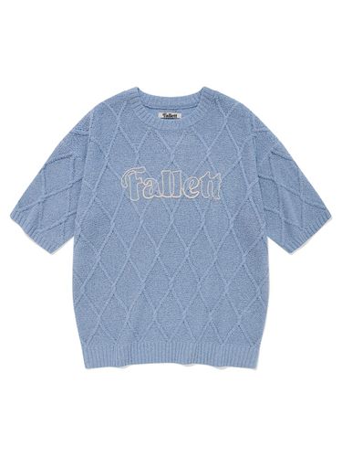 STORY LOGO ARGYLE SUMMER KNIT_SKY BLUE - FALLETT - Modalova