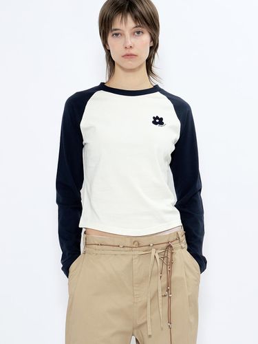 FLOWER LOGO RAGLAN LONG SLEEVE_NAVY - FALLETT - Modalova