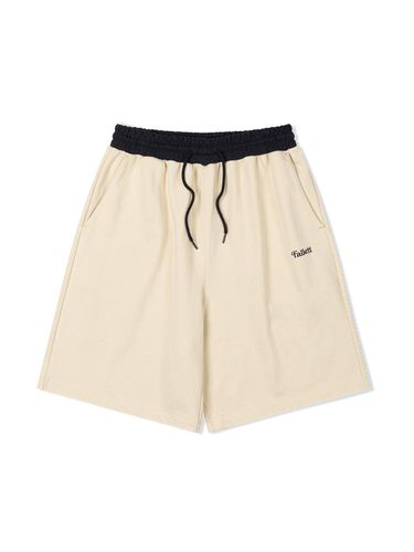 COLOR-BLOCK SWEAT SHORTS_BEIGE - FALLETT - Modalova