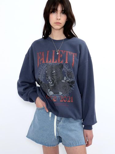 BLACK LEOPARD SWEATSHIRT_BLUE - FALLETT - Modalova