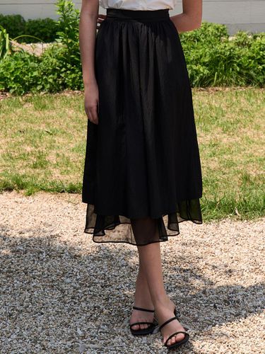 Layered Shirring Skirt_Black - JOORTI - Modalova