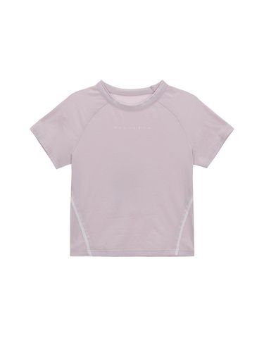 Two Tone Cut Raglan Crop Top_Light Pink - Matin Kim - Modalova