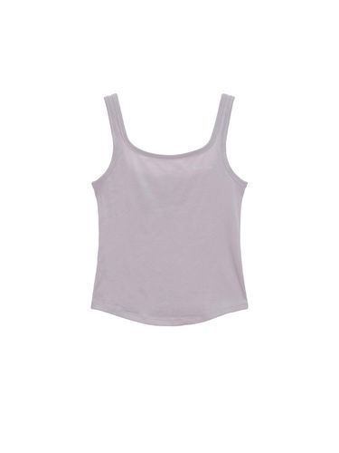 Square Neck Sleeveless Logo Top_Lilac - Matin Kim - Modalova