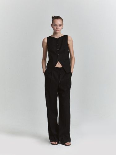 Graceful Linen Vest_Black - L’H.A.S - Modalova