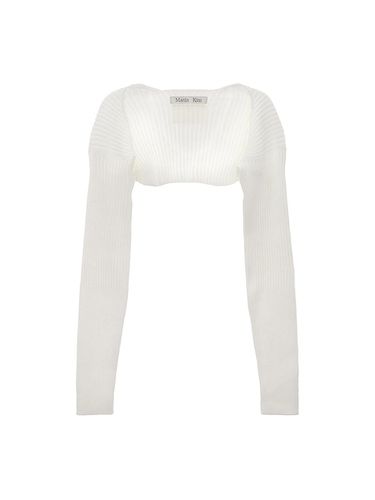 Ribbed Bolero Knit Cardigan - Matin Kim - Modalova