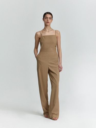 Solid Open Back Jumpsuit_Beige - L’H.A.S - Modalova