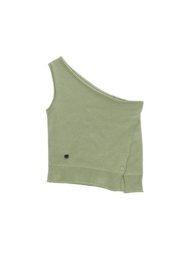 Side Button One Shoulder Knit Top_Light Green - Matin Kim - Modalova