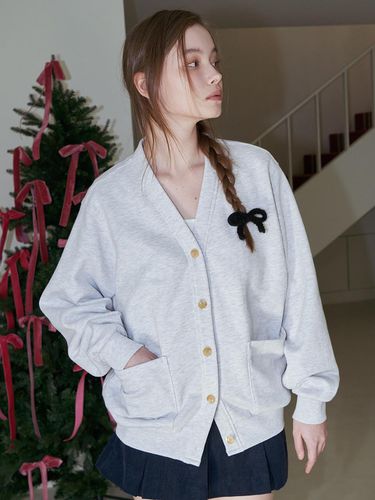 Basic Oversized Fit Cardigan - Gray - VEM.VER - Modalova