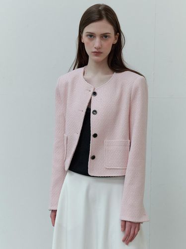 Tweed Crop Jacket_Pink - SO IR - Modalova