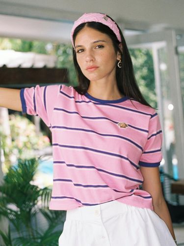 Stripe T-shirt With Pam Patch_Pink - THE ASHLYNN - Modalova