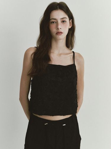 Rose Strap Sleeveless Top - Black - ASURA - Modalova