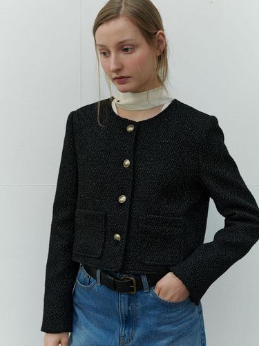 Tweed Crop Jacket_Black - SO IR - Modalova