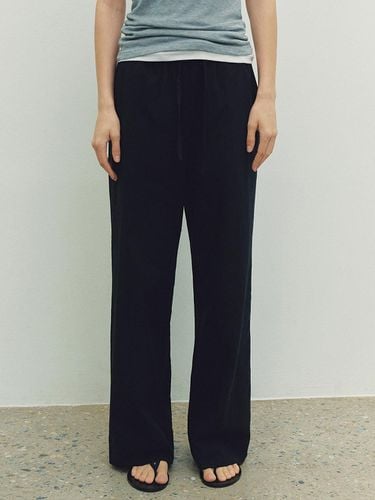 Breeze Linen Wide Pants_Black - Neev - Modalova