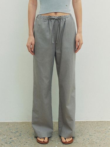 Breeze Linen Wide Pants_Gray Khaki - Neev - Modalova