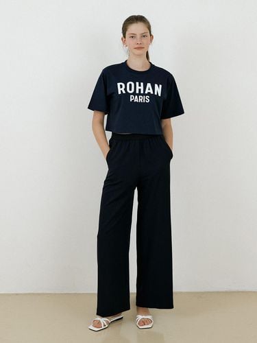 Banding Semi Wide Pants_Navy - Charles de Rohan - Modalova