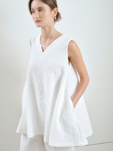 A Line Wrinkle Mini Dress_White - SO IR - Modalova